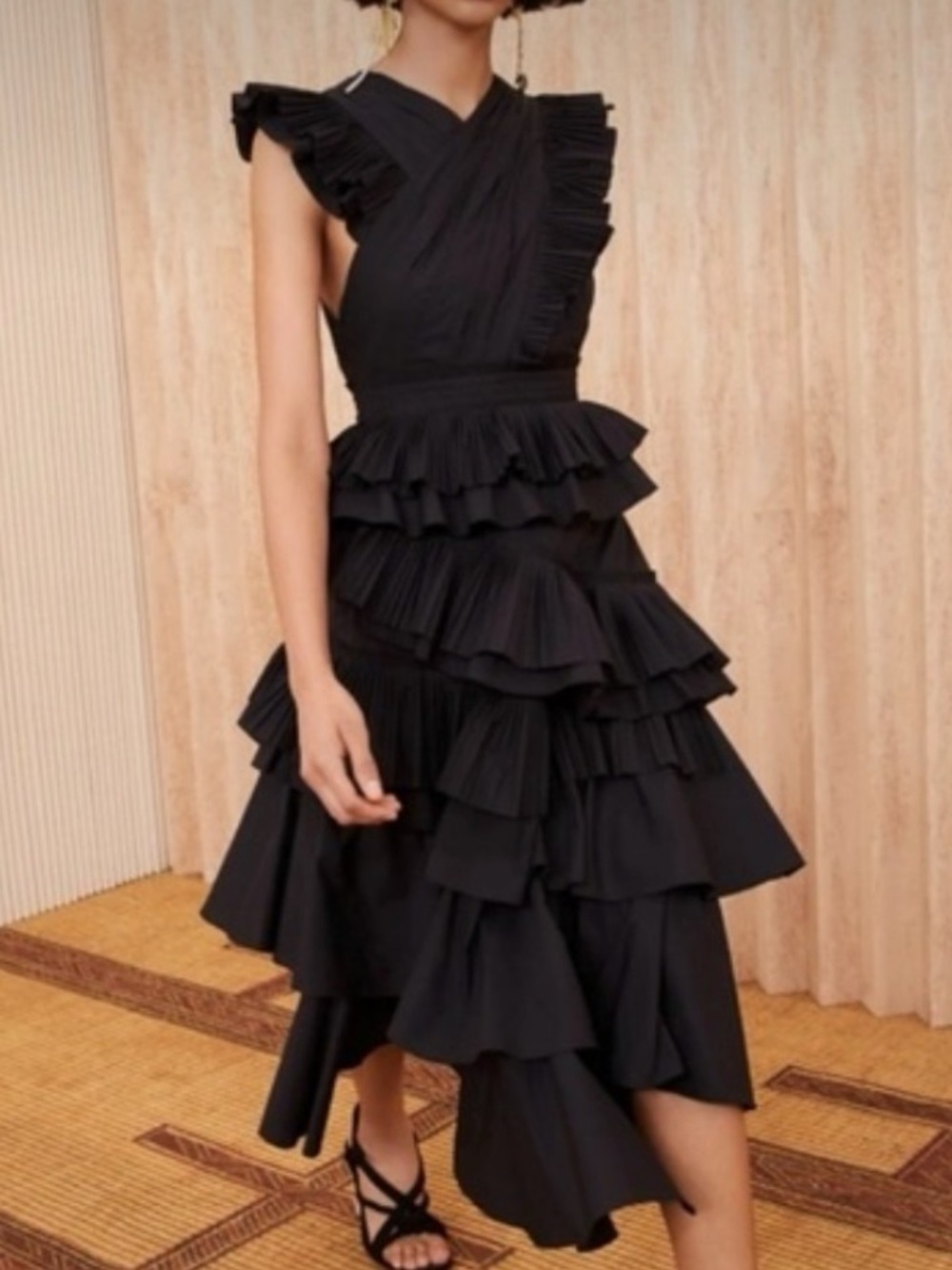 Ulla Johnson black ruffle maxi size 14